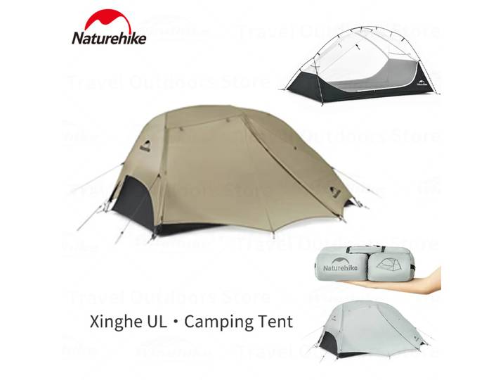 Naturehike Star River UL – tente de Camping ultralégère en Silicone 15D, Portable, pour 2 personnes, 3 saisons, randonnée en plein air, voyage, avec tapis