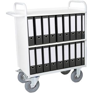Rollcart Bürowagen B08-7331LB, mit Luftbereifung, 98 x 110 x 50cm, Holz & Metall, lichtgrau