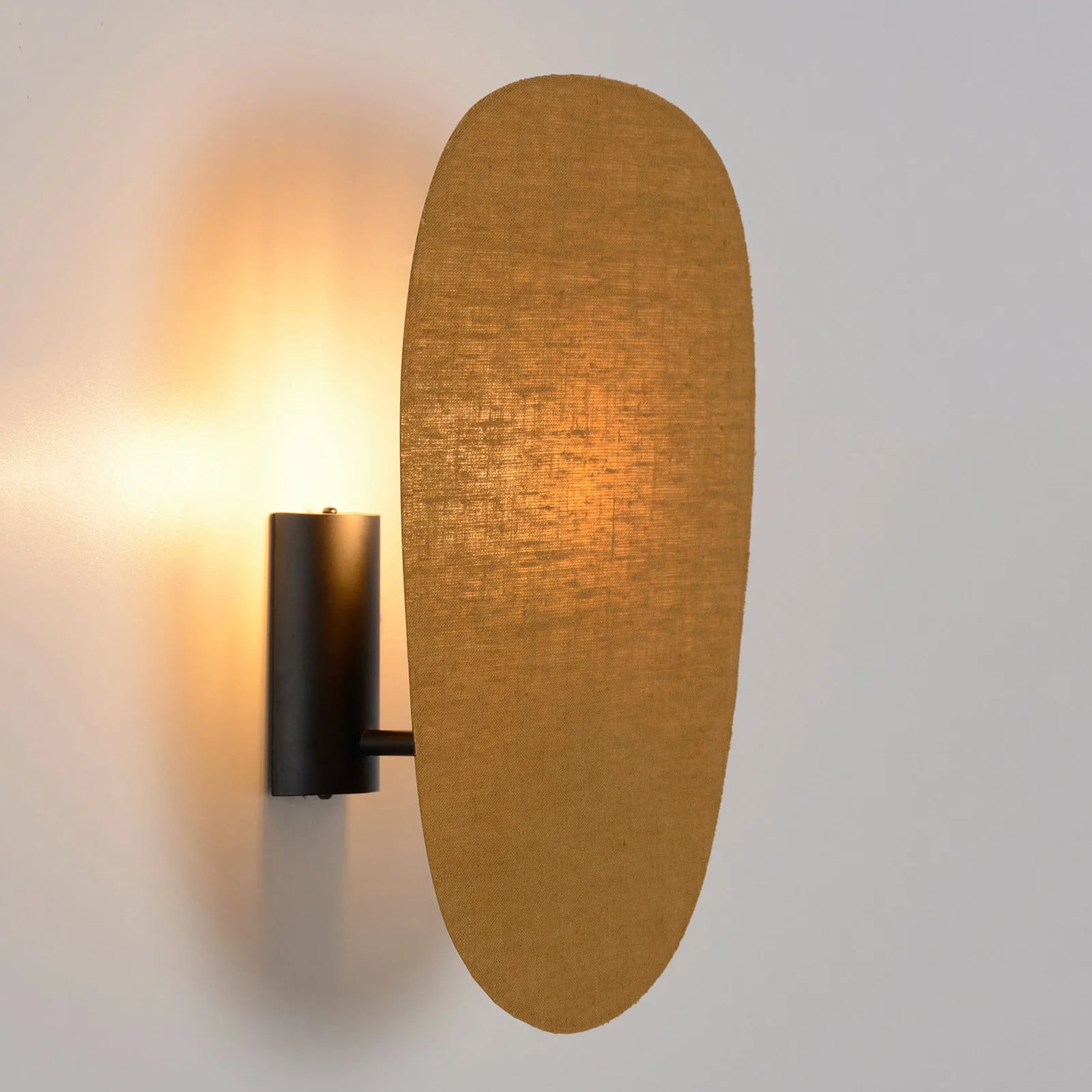 MARKET SET Screen 70's Wandlamp Curry Textiel - Rond - Hoogte: 40 cm