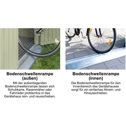 Hörmann Ecostar Bodenschwellenrampe für EcoStar Gerätehäuser,silber,