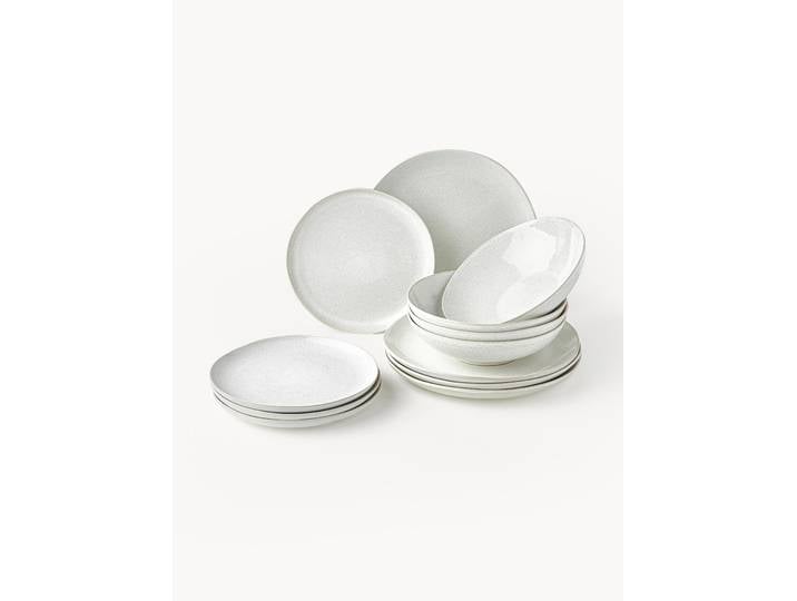 Geschirr-Set Gemma mit reaktiver Glasur, 4 Personen, 12er-Set