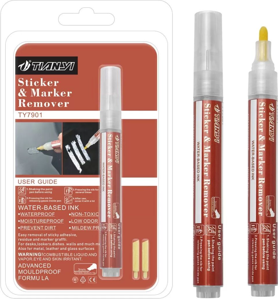 INF Stylo Dissolvant d'Adhésif (2 Pcs) - Élimination Facile des Résidus Collants et des Étiquettes