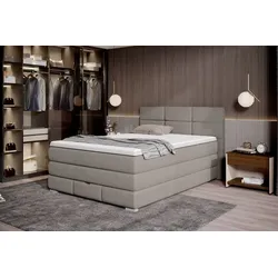 Boxspringbett Rita 120 x 200 cm Stoff Grau Grey