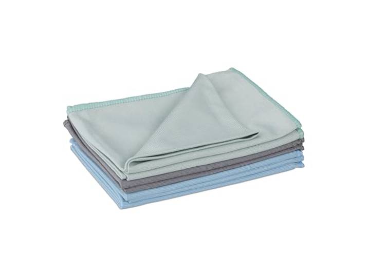 Relaxdays microvezeldoeken, set van 6, 60x40 cm, absorberen, schoonmaakdoeken, keuken, badkamer, auto, gekleurd