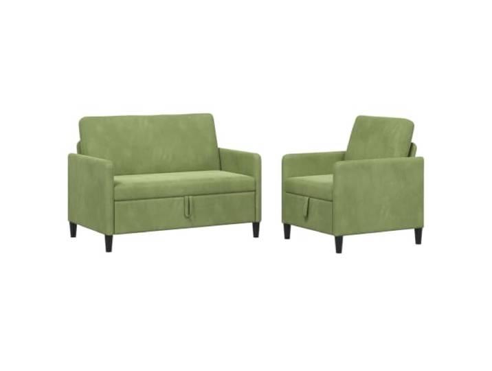 PUGYNBK Sofa-Set mit Aufbewahrung, 2-teilig, hellgrün, Polyester Versteckte Aufbewahrung, minimalistischer Stil, chemische Reinigung, robuster Rahmen, täglicher Gebrauch