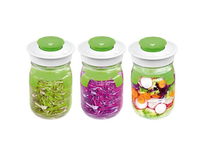 3er-Set Fermentierglas mit Entlüftungsventil, 1 Liter