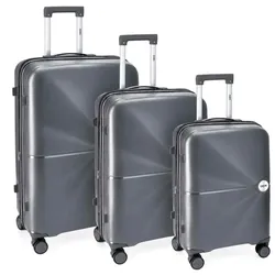 DYX 4 Rollen Koffer 3er Set S/M/L Los Angeles silver