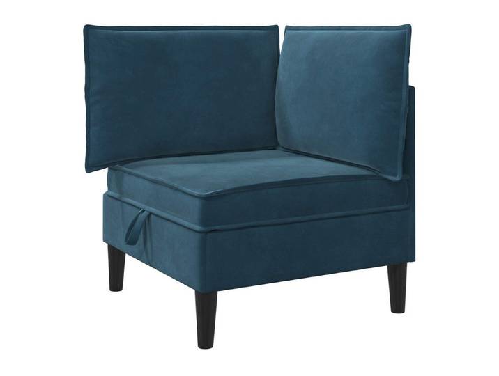 vidaXL Sofa Sofa mit Stauraum Blau Samt, 1 Teile