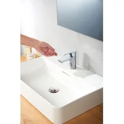 Kludi Zenta SL Waschtischarmatur 482930565WR4 mit Ablaufgarnitur, Mittelstellung Kaltwasser, Auslaufhöhe Unterkante 100mm, chrom