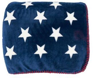 Saro Lifestyle American Flag Sherpa Throw Blanket - Patriotic Stars & Stripes Cozy Throw for Memorial Day, Fourth of July & Everyday Comfort