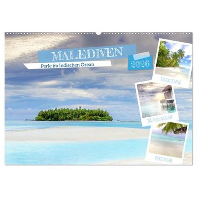 Malediven, Perle im Indischen Ozean (Wandkalender 2026 DIN A2 quer), CALVENDO Monatskalender