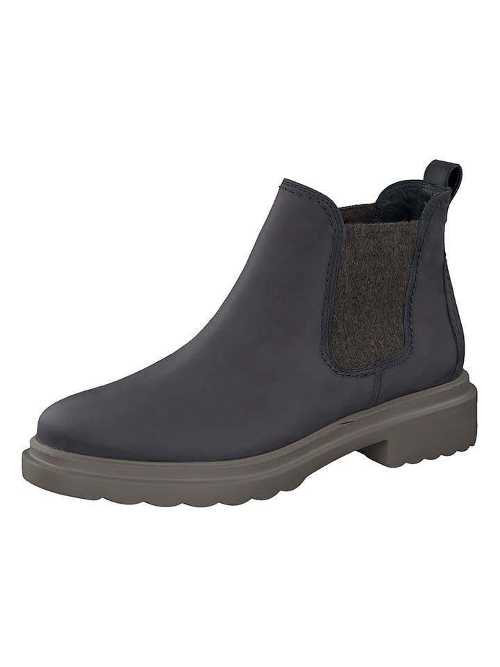 Paul Green Leder-Chelsea-Boots in Anthrazit - 37,5