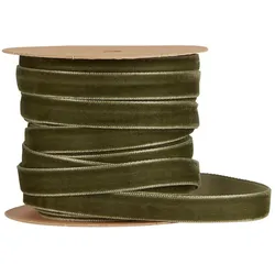 IB Laursen Veloursband auf Spule 10 m, 10 m, moosgrün