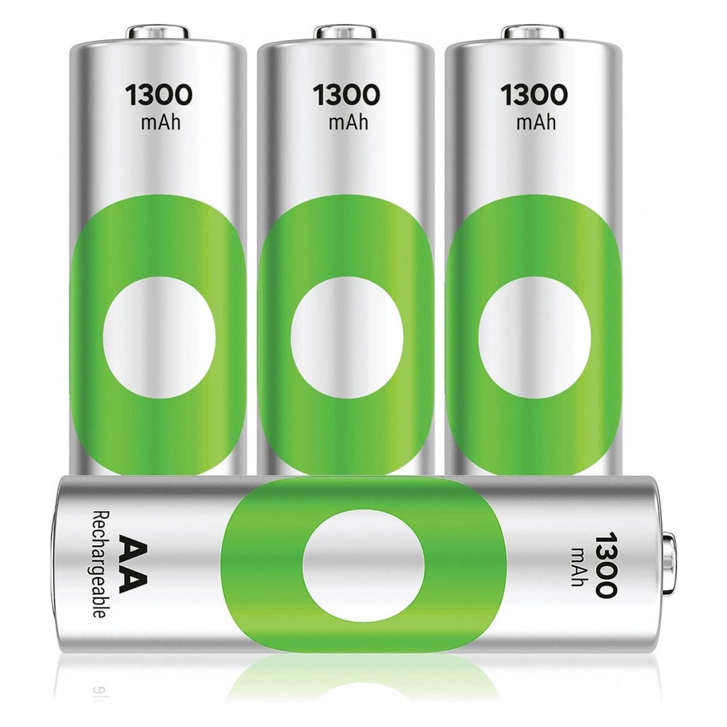 GP Batteries GP - ReCyko NiMH 130AAHCE Rechargeable Batteries, 4-Pack (4 Stk., AA, 1300 mAh) (201213)
