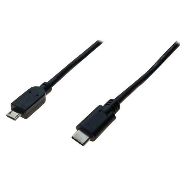Exertis Connect USB 2.0 Kabel, USB St. Type-CTM / USB St. Micro-B, schwarz, 1,0 m Kabel USB Type-CTM 2.0 Stecker > U (1 m, USB 2.0) (532481)