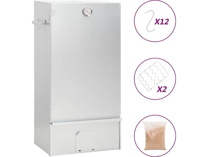 vidaXL Fumoir avec copeaux de bois 44\,5x29x83 cm Acier galvanisé