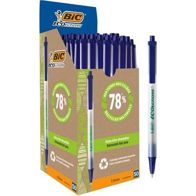 BIC Ecolutions Clic Stic Einziehbar Kugelschreiber Blau 0.4 mm Mittel Kugelschreiber Recycelt 62 %