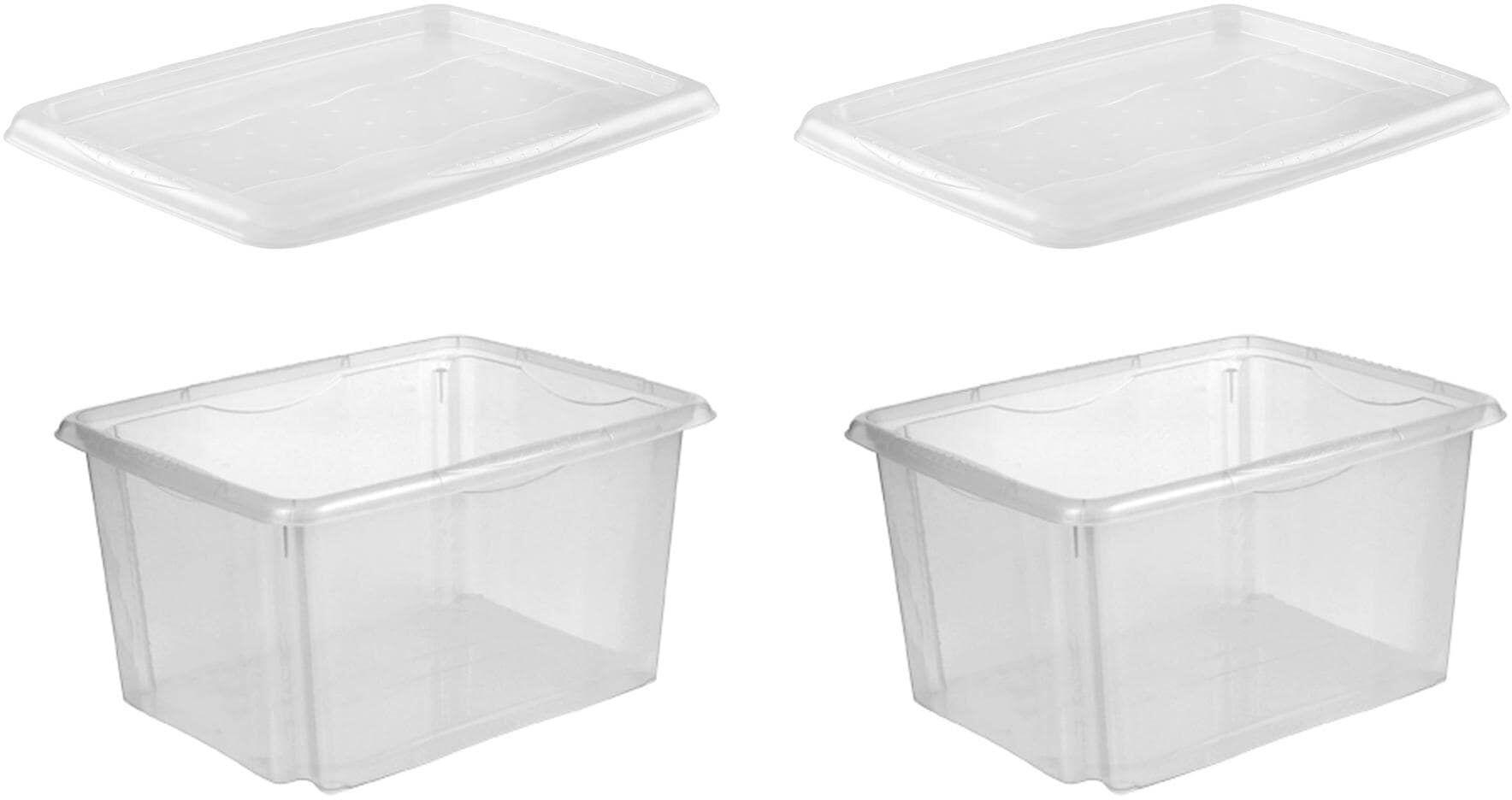 keeeper "emil" Aufbewahrungsbox, 24 L, mit Deckel, hochwertiger Kunststoff transparent Einheitsgröße