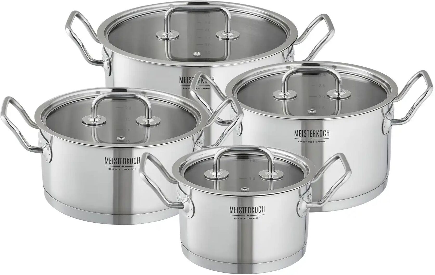 Meisterkoch Topfset  MODUS ¦ silber ¦ Edelstahl
