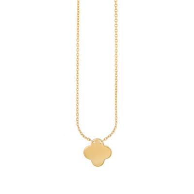 Kette mit Anhänger CAÏ "925 Sterling Silber gelb vergoldet Anhänger Clover Kleeblatt", gelb, Halsketten, Damen, 45+5cm, Silber 925 (Sterlingsilber), L: 50, glänzend