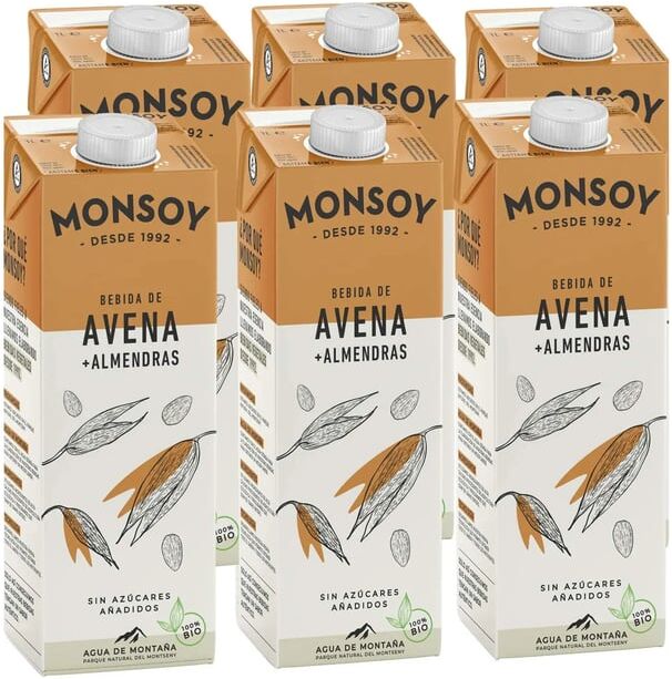 Monsoy Bebida De Aveia Com Amêndoas Bio 6 Unds 1 L