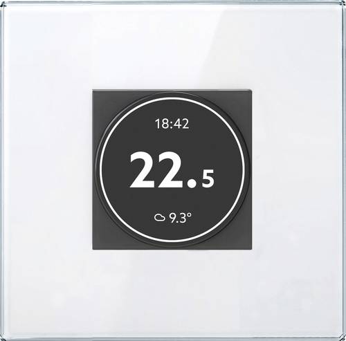 Finder 4BSTHSW.KMB2 Swipe S Raumthermostat Unterputz Tagesprogramm, Wochenprogramm Smartes Thermostat/Hygrostat Touch-Bedienfeld