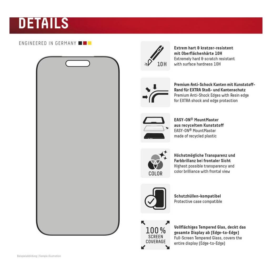 Displex Privacy Glass MountMaster (1 Stk., Apple iPhone 17 Pro) (02265)