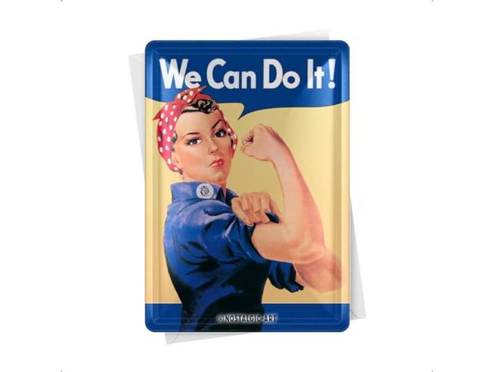 Nostalgic-Art Retro metalen ansichtkaart, 10 x 14 cm, We can do it