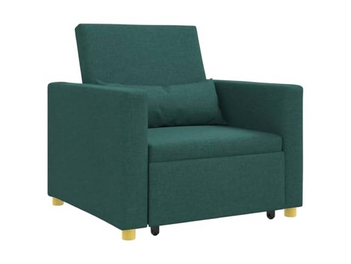 Klappsofa Einzelsitzer Dunkelgrün 90 x 165 x 87 cm 3 in 1 Material: Stoff, Stahlrahmen, Füllung Polyester, Lendenkissen inklusive, Innenbereich