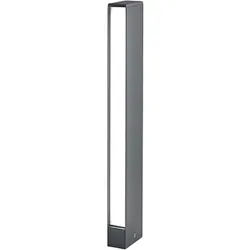 Zafferano LED-Pollerleuchte für den Außenbereich, dunkelgraues Gehäuse aus Aluminiumdruckguss, Polycarbonat-Diffusor, 14 W, 3000 K, Schutzart IP54, 60,5 cm