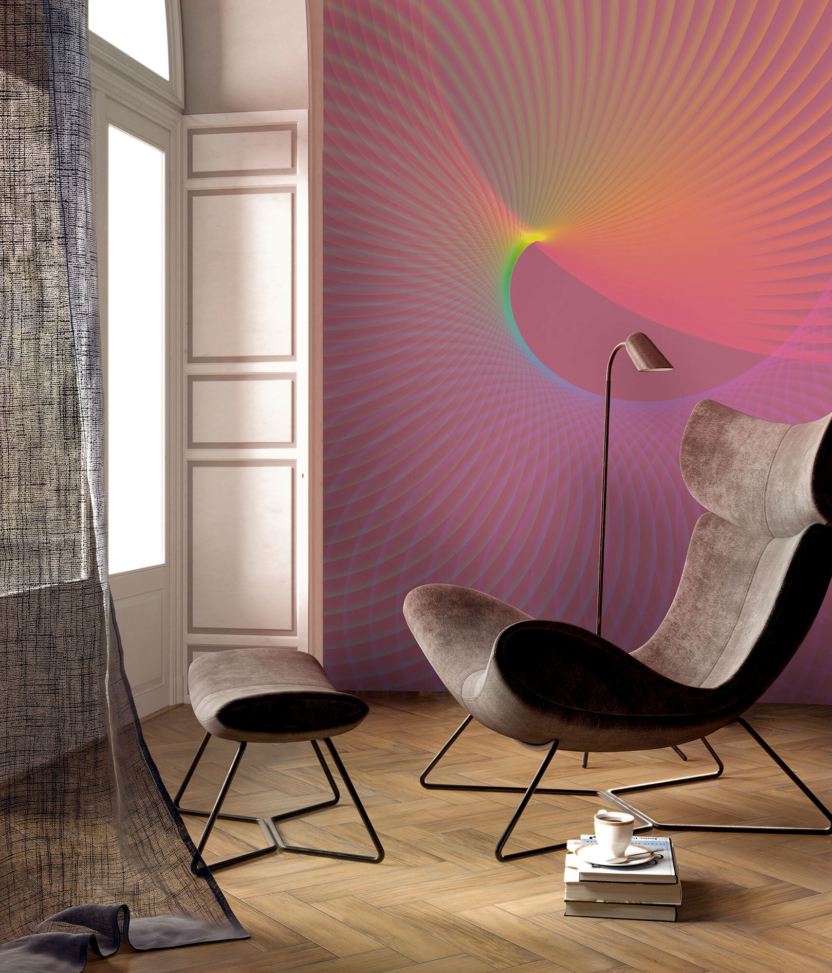 Fototapete KOMAR "Komar Vlies Fototapete - Frequenz - Grösse 200 x 250 cm", lila (modern), L:2,5m, Vlies, Tapeten, Fototapete modern B/L: x 2,5m, Rollen: 1