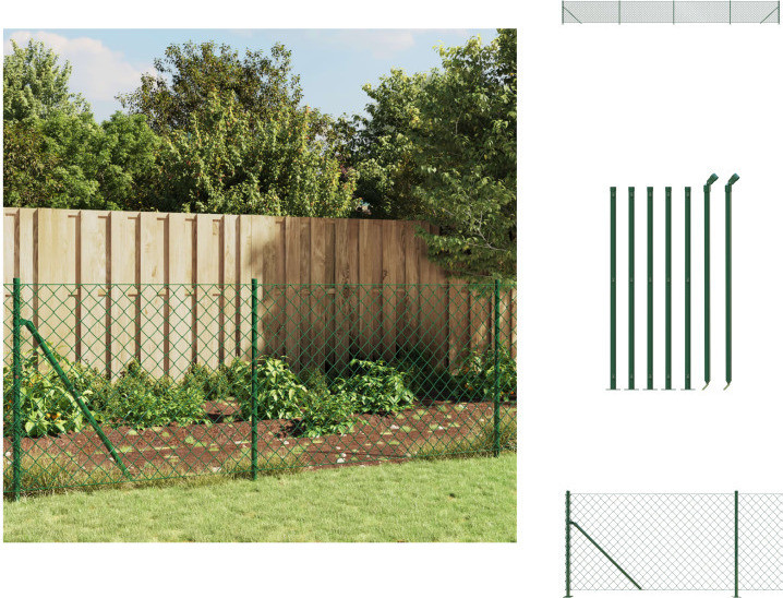 vidaXL Gaashek met grondanker, groen, 1x10 meter