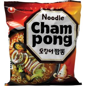 Nongshim Fertiggericht Noodle Cham pong, scharfe, koreanische Nudelsuppe, je 124 g, 20 Stück