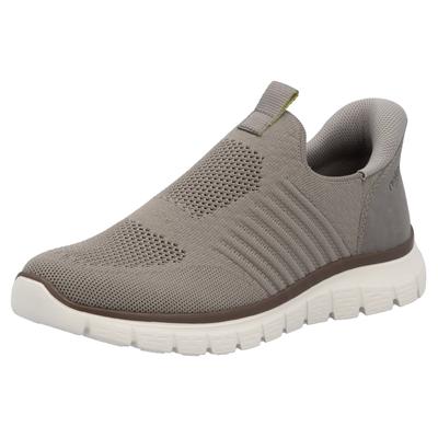 Slipper RIEKER "Ready2GO", Herren, Gr. 41, beige, Lederimitat, Textil, Schuhe Slipper, Schlupfschuh, Freizeitslipper, Halbschuh mit gepolsterter Ferse