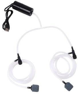 Uplifted Finds USB Aquarium Oxygen Air Pump Dual Outlet Silent Aerator black
