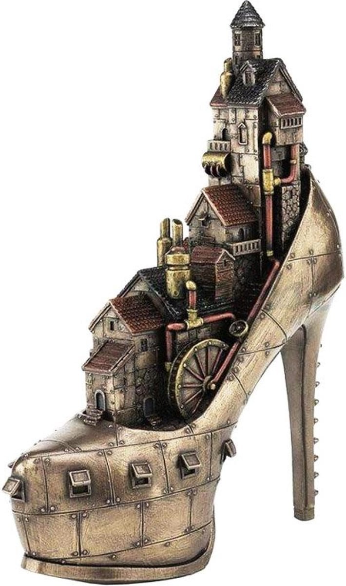 Veronese Design Steampunk Stiletto Ironopolis decoratief beeldje voor op tafel
