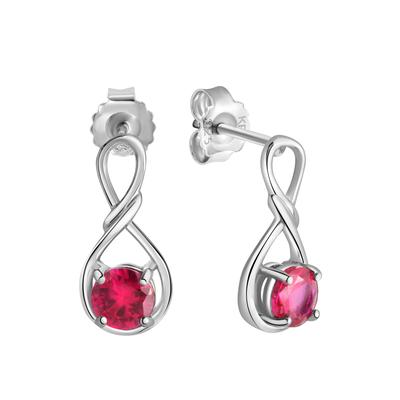 Paar Ohrstecker FIRETTI "Schmuck Geschenk Silber 925 Ohrschmuck Edelstein Rubin", bunt (silberfarben, rot, rot), Ohrringe, Damen, Silber 925 (Sterlingsilber), mit Rubin (synth.)