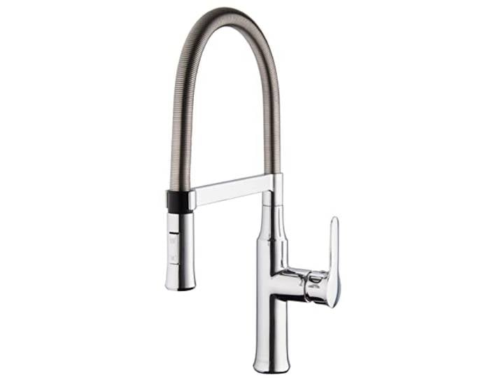 PaulGurkes Spültischarmatur Küchenarmatur mit flexibler Brause, Messing verchromt, Einhandmischer, 360° schwenkbar, Hochdruckarmatur für Spüle, Chrom