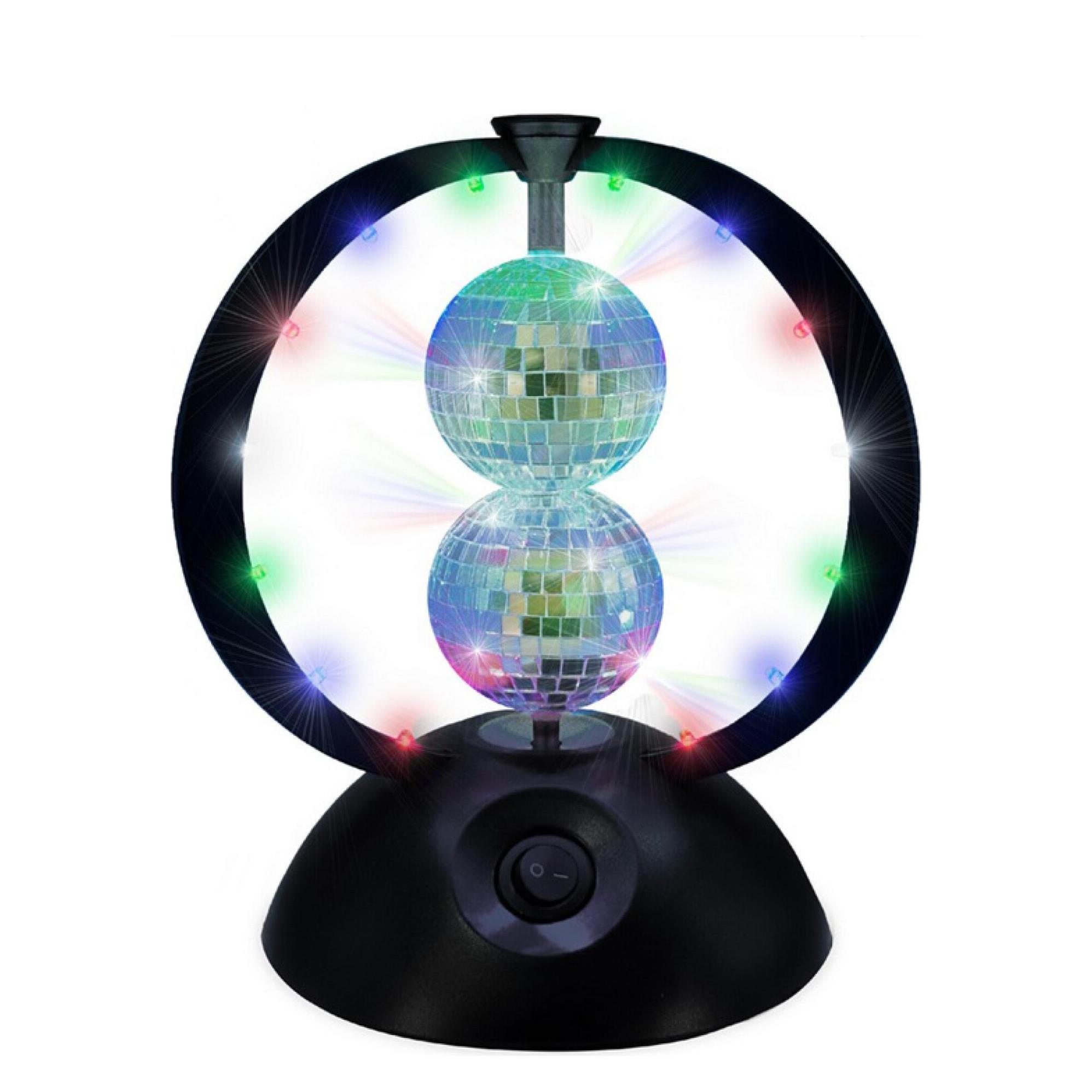 Music Legs Music - Rotating Double Mirror Balls with Multi Colour LEDs - Multi-color - 240 mm height, 8 cm diam (8 cm) (501139)