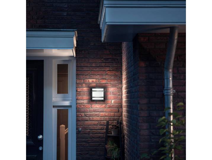Philips Außenwandleuchte Petronia, schwarz, Aluminium