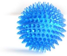 Pet Hub TPR Dog Toy: Squeaky Polka Ball For Puppy Teeth Cleaning And Training M 9CM BLUE