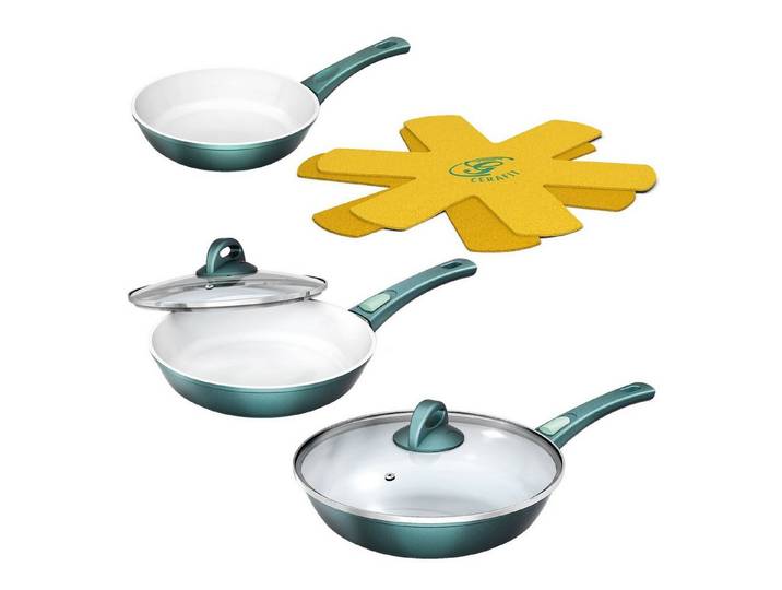 Genius Bratpfanne Genius Cerafit Fusion Pfannen (7 Teile) Bratpfanne, Keramik (Set), Lotus-Effekt