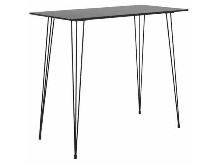 7-tlg. Barmöbelset Schwarz MDF-Tischplatte, Gestell Metall Überlackiert, PP-Sitz, 110 kg Tragkraft