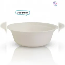 Blanc HYGIENIC Bowl-/ Suppenschale groß Holzfaser,1000ml, 300 Stk, wood fiber, nassfest & fettdicht, Holz aus der EU, kompostier- & recyclebar