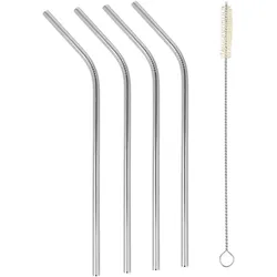 6x Metaltex Trinkhalm, Strohhalm, Grau