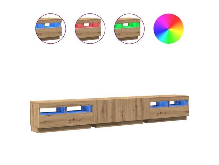 NOUVEAU Meuble télé - Meuble TV - Console TV - avec lumières LED - Console TV - Chêne artisanal - bois d'ingénierie 16009