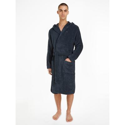 Bademantel Gr. M, blau (navy), M (50), Baumwoll-Webfrottier, TOMMY HILFIGER UNDERWEAR, Hausmäntel, Bademantel, mit aufgesetzten Taschen