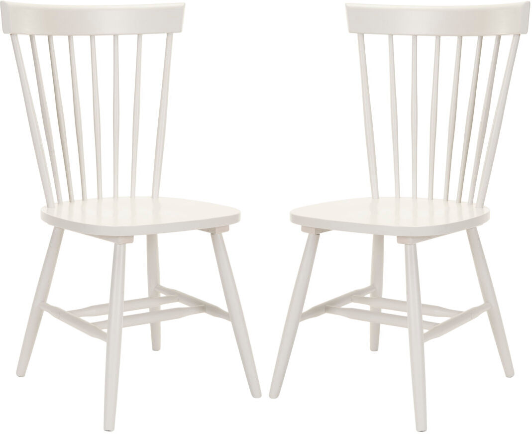 George Oliver Paulo Solid Wood Slat Dining Chair Off White 91.44cm H X 52.07cm W X 53.34cm D