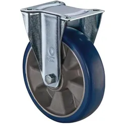 BS Rollen, Möbelrollen, Bockrolle D.200mm Trgf.800kg Bockrollen PU Platte L138xB109mm Farbe Rl.blau