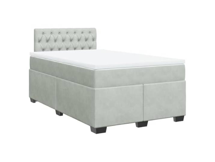 vidaXL Boxspringbett mit Matratze Hellgrau 120x200 cm Samt